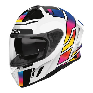 Kask integralny AIROH SPARK 2 LIVELY RAINBOW GLOSS biały niebieski różowy