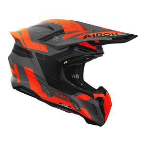 Kask cross AIROH TWIST 3 DYNASTY ORANGE MATT czarny szary pomarańczowy fluo