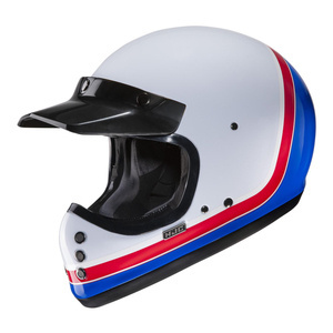 Kask motocyklowy integralny custom cruiser HJC V60 Scoby biały/czerwony/niebieski