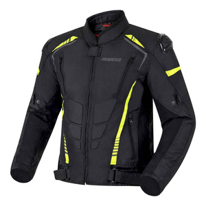 Kurtka motocyklowa tekstylna miejska OZONE PULSE czarna żółty fluo