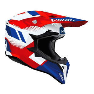Kask cross AIROH WRAAAP VISION RED BLUE GLOSS biały czerwony niebieski