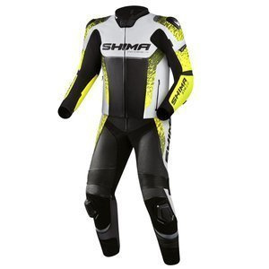 Kombinezon motocyklowy dwuczęściowy SHIMA STR 2.0 FLUO czarny żółty fluo biały